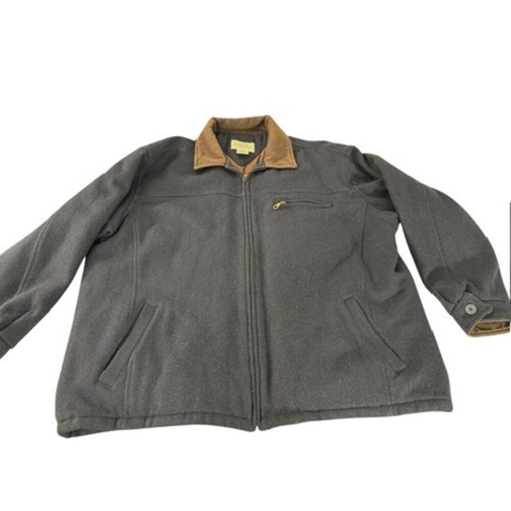"ST.JOHN'S BAY" Vintage 80%‎ Recycled Wool Zip Up Mens Coat Quilted Preppy Y2K